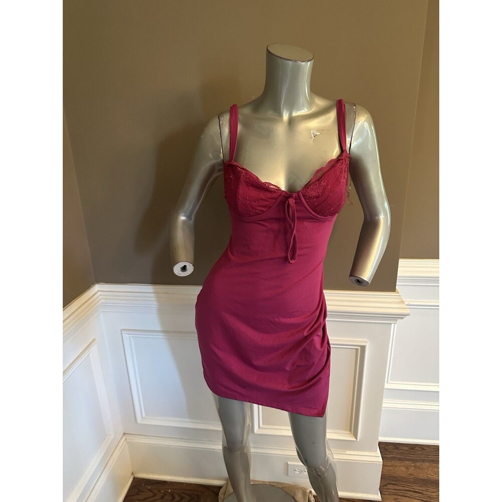 NWT OUTCAST Mini Raspberry Pink Lace Detail Dress Sz Large